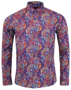 Tabla Paisley Psychedelic Mod Shirt -Trendify Shop madcap england tabla paisley shirt royal 3 36991.1661270578