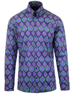 Teardrop Peacock Retro Op Art Shirt 8 Teardrop Peacock Retro Op Art Shirt -Trendify Shop madcap england teardrop print shirt 4 01634.1661268683