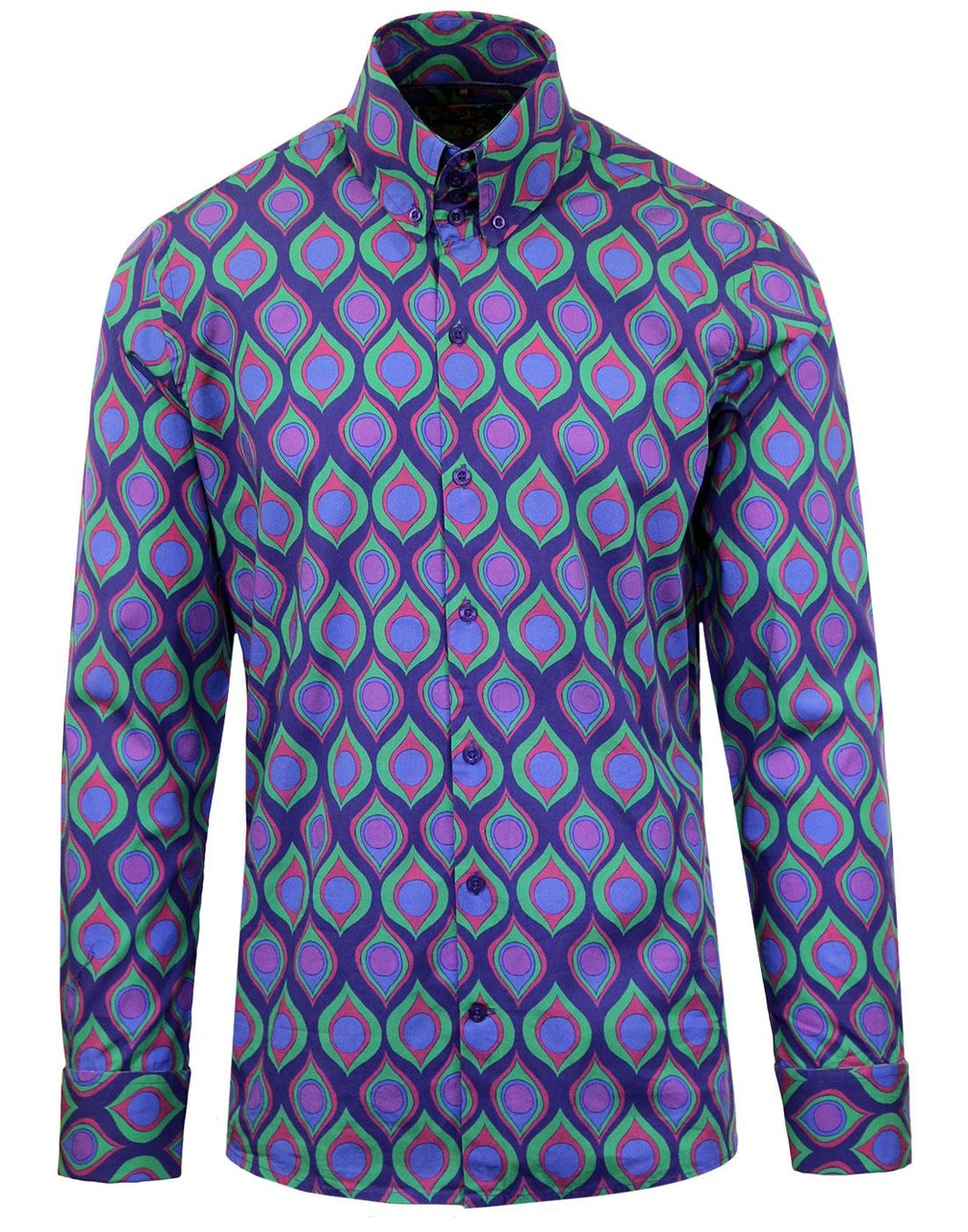 Teardrop Peacock Retro Op Art Shirt 5 Teardrop Peacock Retro Op Art Shirt - Image 3