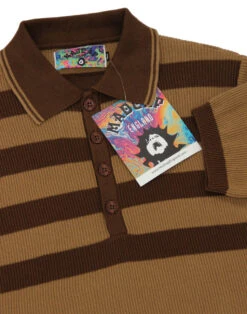 Terry Retro Mod Rib Stripe Polo N -Trendify Shop madcap england terry polo brown 1 78399.1679657086