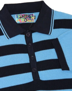 Terry Retro Mod Ribbed Stripe Polo