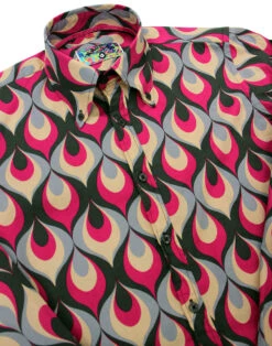 Trip Flames Retro Mod Op Art Shirt -Trendify Shop madcap england trip flames shirt 2 33339.1661270284