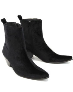 Velvet Casbah Cuban Chelsea Boots P -Trendify Shop madcap england velvet casbah boots black 2 13191.1661269770