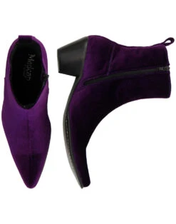 Velvet Casbah Cuban Chelsea Boots P -Trendify Shop madcap england velvet casbah boots purple 1 23024.1661269756