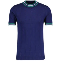 Wilson Pointelle Knit Mod Mock Turtleneck Tipped Tee In Zinfandel -Trendify Shop madcap england wilson ss tipped knit top navy mc1041 2 60658.1693991701 1