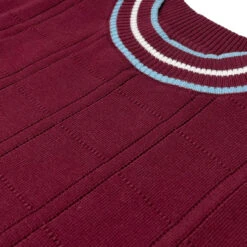 Moore Mod Pointelle Knit Tipped Mock Turtleneck Jumper In Zinfandel -Trendify Shop madcap england wilson tipped pointelle knit tee zinfandel 31 20642.1695997399