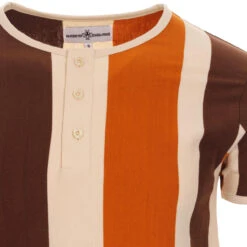 Winston Mod Stripe Grandad Top (O) -Trendify Shop madcap england winston grandad tee ochre 2 67031.1661263881