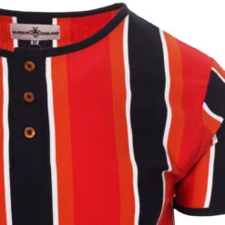 Winstono Mod Stripe Grandad Tee (T) -Trendify Shop madcap england winstono stripe grandad tee poppy 2 74970.1661262063