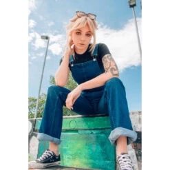 Bellbottom Blues Dungaree Flares -Trendify Shop madcap england womens flared dungarees2 76126.1661266577