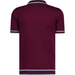 Miles Mod Jacquard Knit Polo (FB) -Trendify Shop madcap jacquard polo zinfandel back 17606.1684508648 1