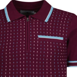 Miles Mod Jacquard Knit Polo (FB) -Trendify Shop madcap jacquard polo zinfandel detail 59647.1684508649 1