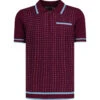 Miles Mod Jacquard Knit Polo (FB) -Trendify Shop madcap jacquard polo zinfandel front 46871.1684508647 1