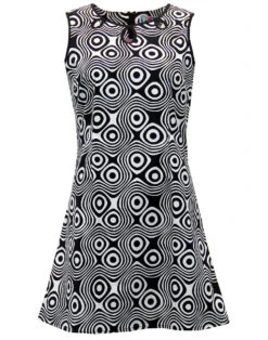Lazy Daisy Retro Mod Op Art Dress P -Trendify Shop madcap lazy daisy op black3 39974.1661272065 1