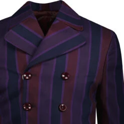 Backbeat Double Breasted Blazer (P) -Trendify Shop madcap stripe db boating blazer purple detail 34025.1665050575