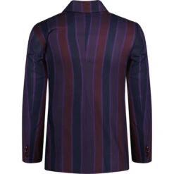 Backbeat Double Breasted Blazer (P) -Trendify Shop madcap stripe db boating blazer purple side 43798.1665050575