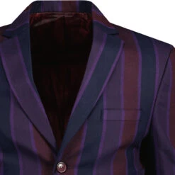 Offbeat 60s Mod Boating Blazer (P) -Trendify Shop madcap stripe sb boating blazer purple detail 63585.1664290797