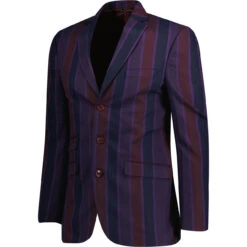 Offbeat 60s Mod Boating Blazer (P) -Trendify Shop madcap stripe sb boating blazer purple side 66053.1664290794
