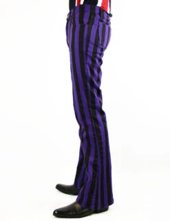 Holy Roller - Retro 60s Striped 70s Indie Flares P -Trendify Shop madcap holy roller black purple4 71674.1661274059 1