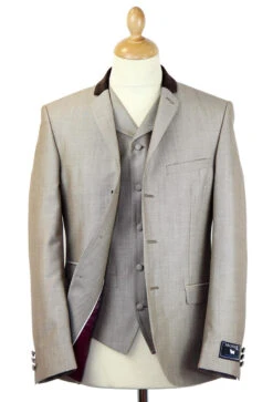 Tailored By Mod Mohair Waistcoat T -Trendify Shop madcap mod suit taupe waistcoat1 28321.1661273937