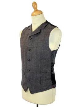 Redford High Fasten Check Waistcoat -Trendify Shop madcap silver check suit waistcoat2 89687.1661273026