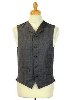 Redford High Fasten Check Waistcoat -Trendify Shop madcap silver check suit waistcoat4 08038.1661273025