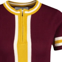 Aster 60s Mod Zip Neck Knit Dress B -Trendify Shop madcapeng aster knit dress zinfandel detail 95510.1673453150