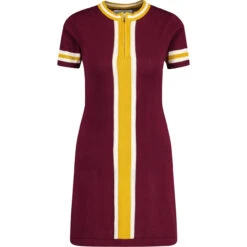 Aster 60s Mod Zip Neck Knit Dress Z -Trendify Shop madcapeng aster knit dress zinfandel front 57735.1673453146 1