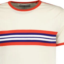 Cassette Retro 70s Stripe Tee (WA) -Trendify Shop madcapeng cassette tshirt white detail 30794.1678373638