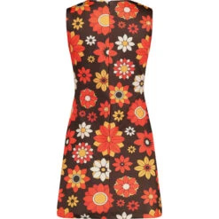 Daytripper Retro 70s Floral Dress -Trendify Shop madcapeng daytripper 70s dress brown back 63985.1676647683