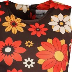 Daytripper Retro 70s Floral Dress -Trendify Shop madcapeng daytripper 70s dress brown detail 88549.1676647684