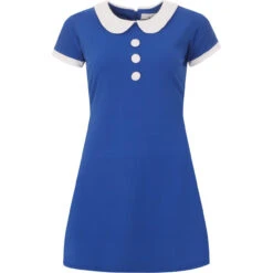 Dollierocker 60s Mod Dress (Red) -Trendify Shop madcapeng dollierocker dress blue front 01718.1661263096