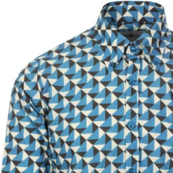 Trip Geo Chevron Retro Mod Shirt -Trendify Shop madcapeng geo print shirt blue detail 00640.1661263267