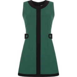 À Go-go 60s Mod Mini Dress (Teal) -Trendify Shop madcapeng gogo dress green front 36763.1661262931 1