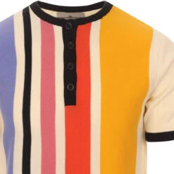 Zen Mod Stripe Knit Grandad Top -Trendify Shop madcapeng grandad tshirt whisper detail 20501.1661263054