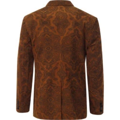 Paisley Rave Cord 3 Button Blazer T -Trendify Shop madcapeng paisley cord blazer tan back 62424.1661264629