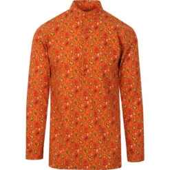 Surbahar Gold Paisley Kaftan Shirt 7 Surbahar Gold Paisley Kaftan Shirt -Trendify Shop madcapeng paisley kaftan orange front 70517.1661263226