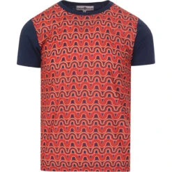 Retro Rainbow 70s Print Tee -Trendify Shop madcapeng print panel tshirt blue font 93547.1661262537