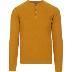 Caine Ribbed Grandad Top (Birch) -Trendify Shop madcapeng ribbed long polo yellow front 60568.1661264069