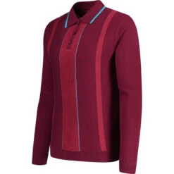 Nova Rib Knit Tonal Stripe Polo (E) -Trendify Shop madcapeng ribbed polo top port side 21561.1673453185