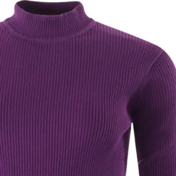 Brigitte Ribbed Turtleneck Top (B) -Trendify Shop madcapeng ribbed turtleneck purple detail 83671.1661264118