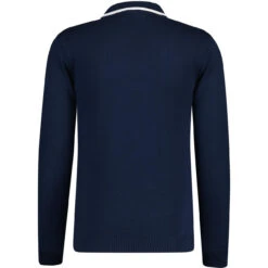 Zodiac Mod Textured Raised Stripe Knitted Polo Shirt Black -Trendify Shop madcapeng stripe ls polo tshirt peacoat back 26251.1678194985 2