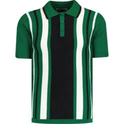 Folklore Mod Stripe Knit Polo (MO) -Trendify Shop madcapeng stripe polo tshirt green front 61805.1673453107 2