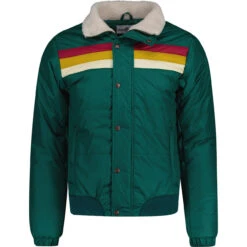 Edge Retro 70s Stripe Ski Jacket MB -Trendify Shop madcapengland edge ski jacket alpine green front 08673.1667467225