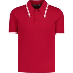 Empire Retro Popcorn Knit Polo (JR) -Trendify Shop madcapengland empire polo red front 70770.1689696903