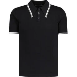 Empire Retro Popcorn Knit Polo (JR) -Trendify Shop madcapengland empire polo tshirt black front 39301.1687259701