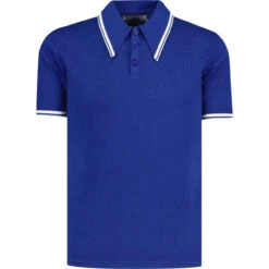 Empire Retro Popcorn Knit Polo (JR) -Trendify Shop madcapengland empire polo tshirt blue front 59924.1687256101