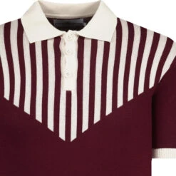 Firebird Mod Waffle Stripe Polo B -Trendify Shop madcapengland firebird polo zinfandel detail 36194.1687259720