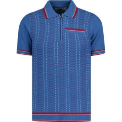 Miles Mod Jacquard Knit Polo (FB) -Trendify Shop madcapengland jacquard zip polo federal front 41898.1687189013