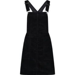 Marlo 1960s Cord Pinafore Dress (B) -Trendify Shop madcapengland marlo pinafiore black front 77570.1687188982