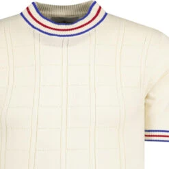 Wilson Pointelle Knit Mod Mock Turtleneck Tipped Tee In Zinfandel -Trendify Shop madcapengland vneck pointelle tshirt white detail 66031.1676647002 2